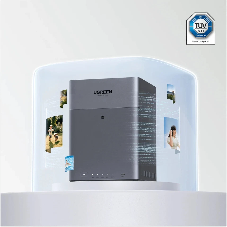 UGREEN UGREEN NASync DH4300 Plus 4-Bay NAS - 8-Core CPU, 8GB RAM, 2.5GbE, 120TB, - Image 3 of 4
