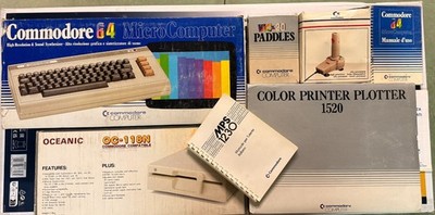 Lotto Commodore 64 Konsole + OC-118N + Color Printer Plotter 1520 + Joystick