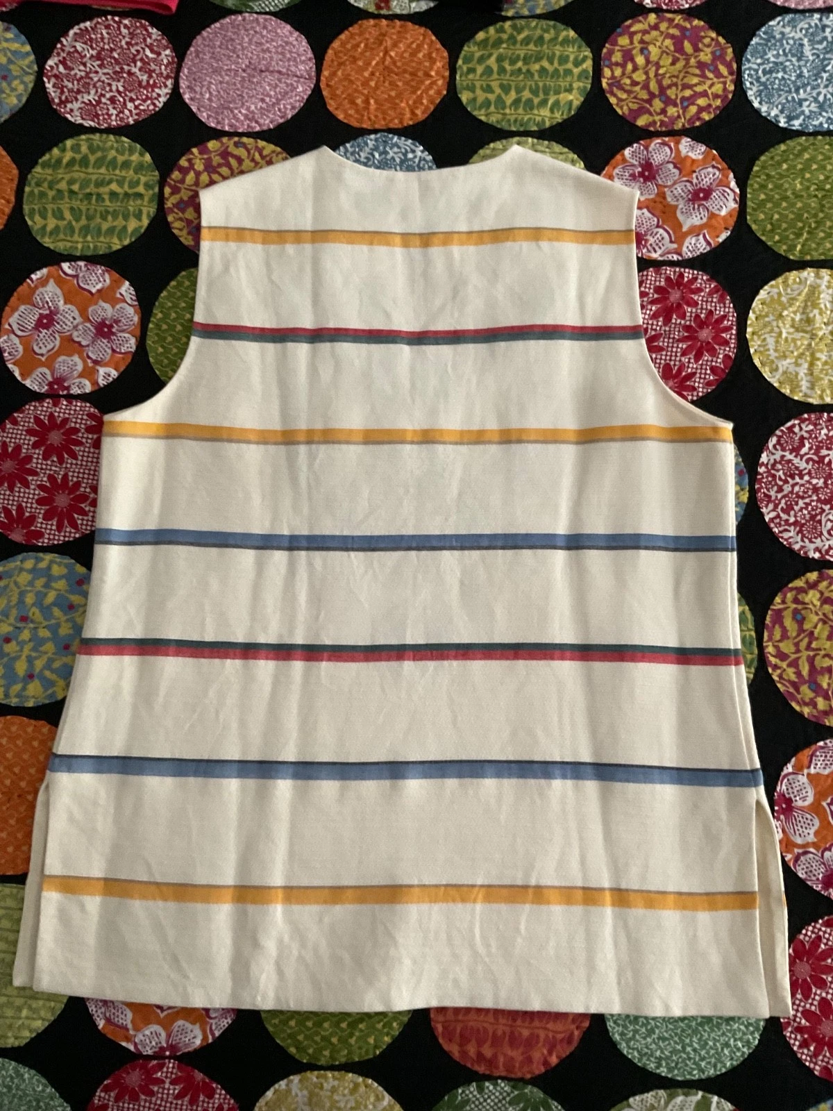 Tunica smanicata Tory Burch Avery misto lino ricamata avorio 10 nuova senza etichette