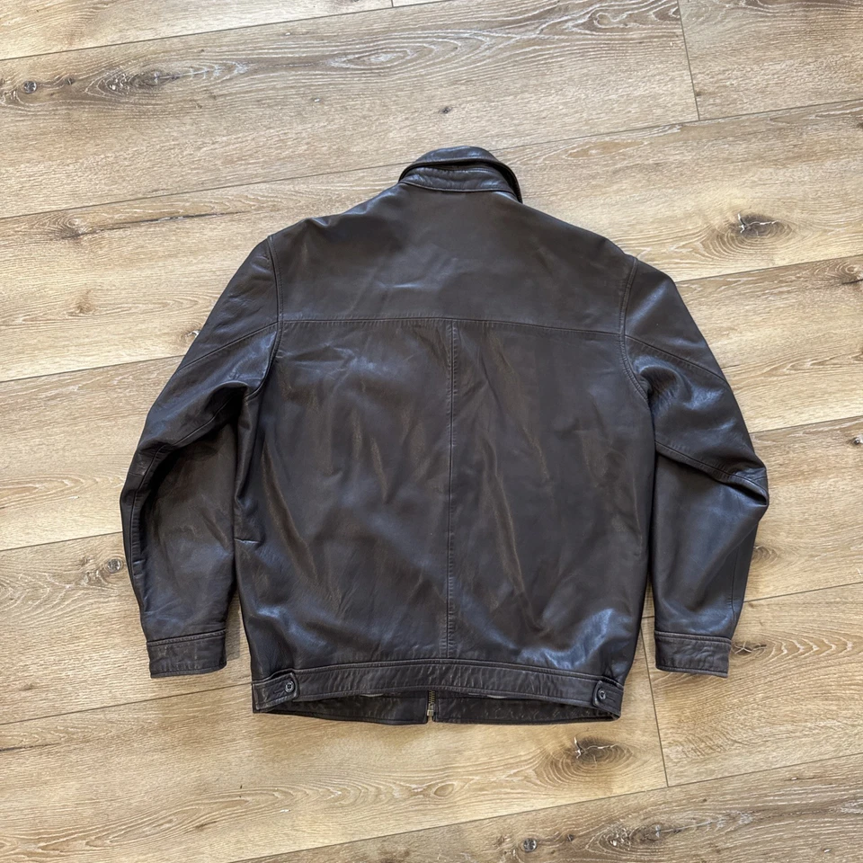 Chaqueta De Colección Polo Ralph Lauren Bi-Swing Para Hombres M Forrada a Cuadros Cuero Marrón Foto 2 de 4