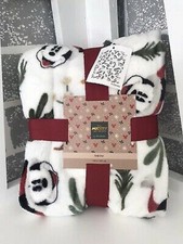 NEW Disney Mickey Mouse Christmas Throw Blanket Fleece Holiday Gift 120x150cm