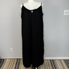Old Navy Dress Women's XL Black Cami Maxi Adjustable Straps Tie Front Sundress