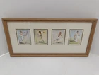 Set of 4 Lawn Tennis 1931 Cigarette Cards Framed