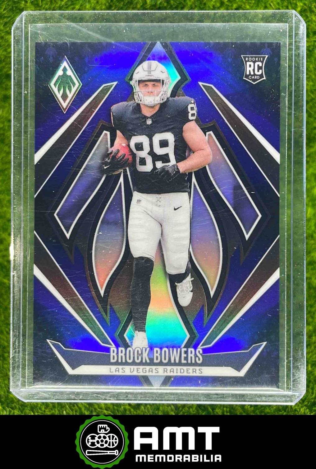 Brock Bowers RC 2024 Panini Phoenix Blue Fade 234/249 Las Vegas Raiders #165