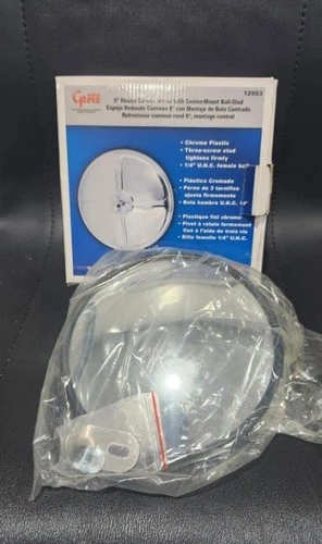 Grote 12983 " Round Convex Mirror With Center-Mount Ball-Stud, Chrome Plastic