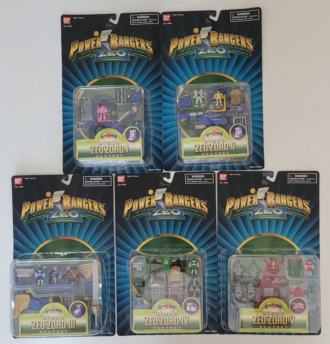 Vintage 1996 Power Rangers ZEO - Set of 5 - Micro ZEO Zord