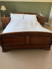 Wooden Sleigh Bed Frame for Double Bed - No Mattress
