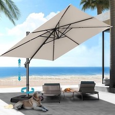 10ft Cantilever Patio Umbrella Outdoor Large Square Umbrellas with 360 Rotation