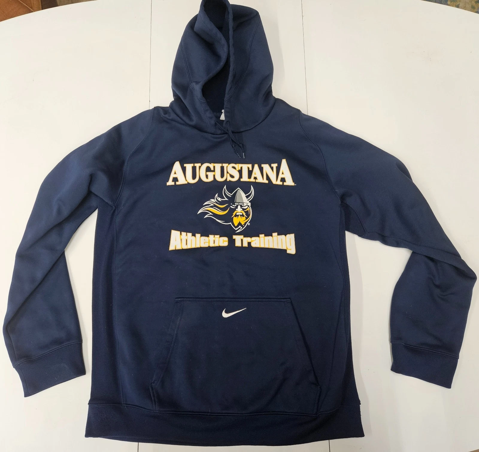 NIKE Therma-Fit AUGUSTANA Athletic Dept. Blue Mens Sweatshirt Hoodie Size L