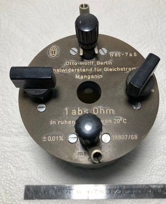 Normalwiderstand Otto Wolff 1Ohm 0,01% / electrical resistance standard NIST