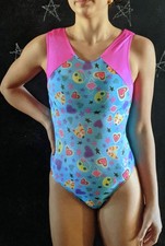 GK Stars Gymnastics Leotard Multi-Color Pink Blue Size CM