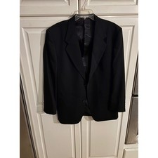 Andrew Fezza Assets Mens Black 100 Virgin Wool Blazer Sport Coat Jacket 81262E