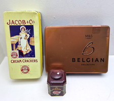 Job Lot 3 Decorative Tins M&S Belgian Collection Jacobs Cream Crackers Jacksons