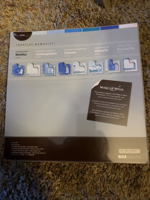 Creative Memories WISHFUL Designer Prints - 16 Shts 12x12 Dbl Side-Foil - 2010