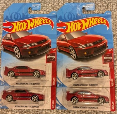 Lot Of 4x Hot Wheels 2018 NISSAN series NISSAN SKYLINE GT-R BCN R33 Red