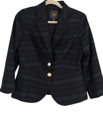 Banana Republic Women s Lined Black Navy Blue Blazer Gold Buttons Size Small