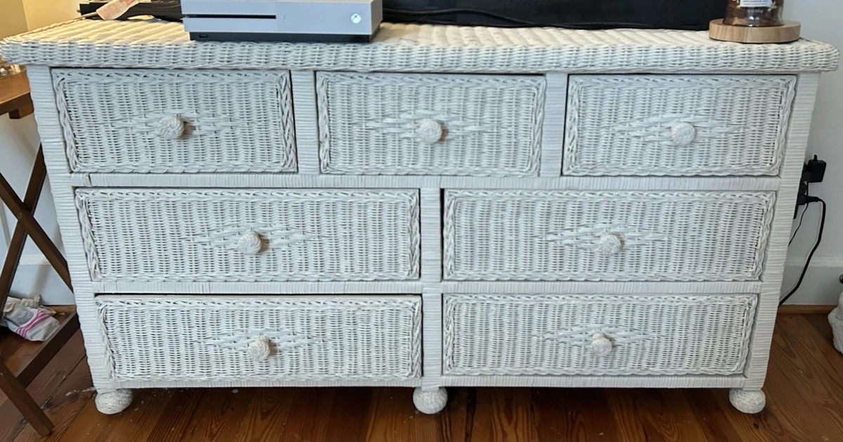 Wicker Bedroom White Dressers & Chests of Drawers for sale | eBay Wicker Bedroom White Dressers & Chests of Drawers for sale | eBay