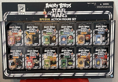 2013 STAR WARS ANGRY BIRDS 12 PIECE SDCC SPECIAL ACTION FIGURE SET HASBRO NIB