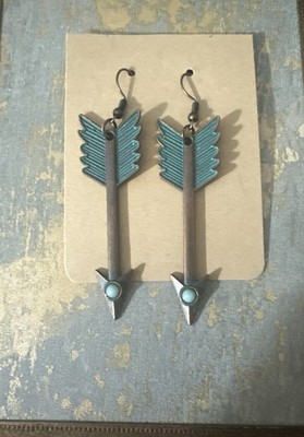 HORSE & WESTERN Boho JEWELRY NATIVE ARROW EARRINGS BRONZE TONE