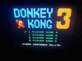 Donkey Kong 3 NES, CIB Complete, 5 Screw, Black Box, Hangtab, NON-CODE Working