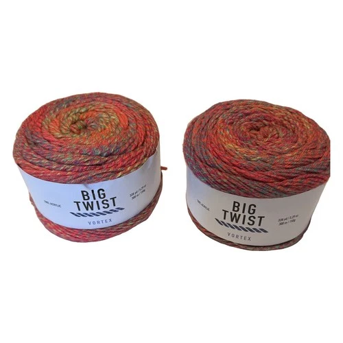 Big Twist Vortex Yarn 2 Cakes Neon Rain Forest 5.29 oz 328 yd Acrylic NEW - product listing photo