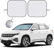 2 PCS Car Windshield Sun Shade, Auto Sun Heat a Color: Silver-M 28 31 inches 