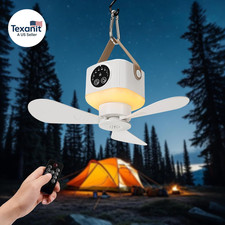 Portable Ceiling Fan with Lights Remote,Usb Rechargeable Camping Fan,9.25" Wirel
