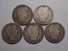 (5) Barber Half Dollars - 1904-O, 1905-S, 1906-S, 1906-D, 1907-S - Avg. Circ's