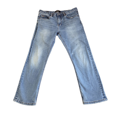 Diesel Herren Jeans W34 L29 Regular Straight hellblau Denim Stretch Zip Fly