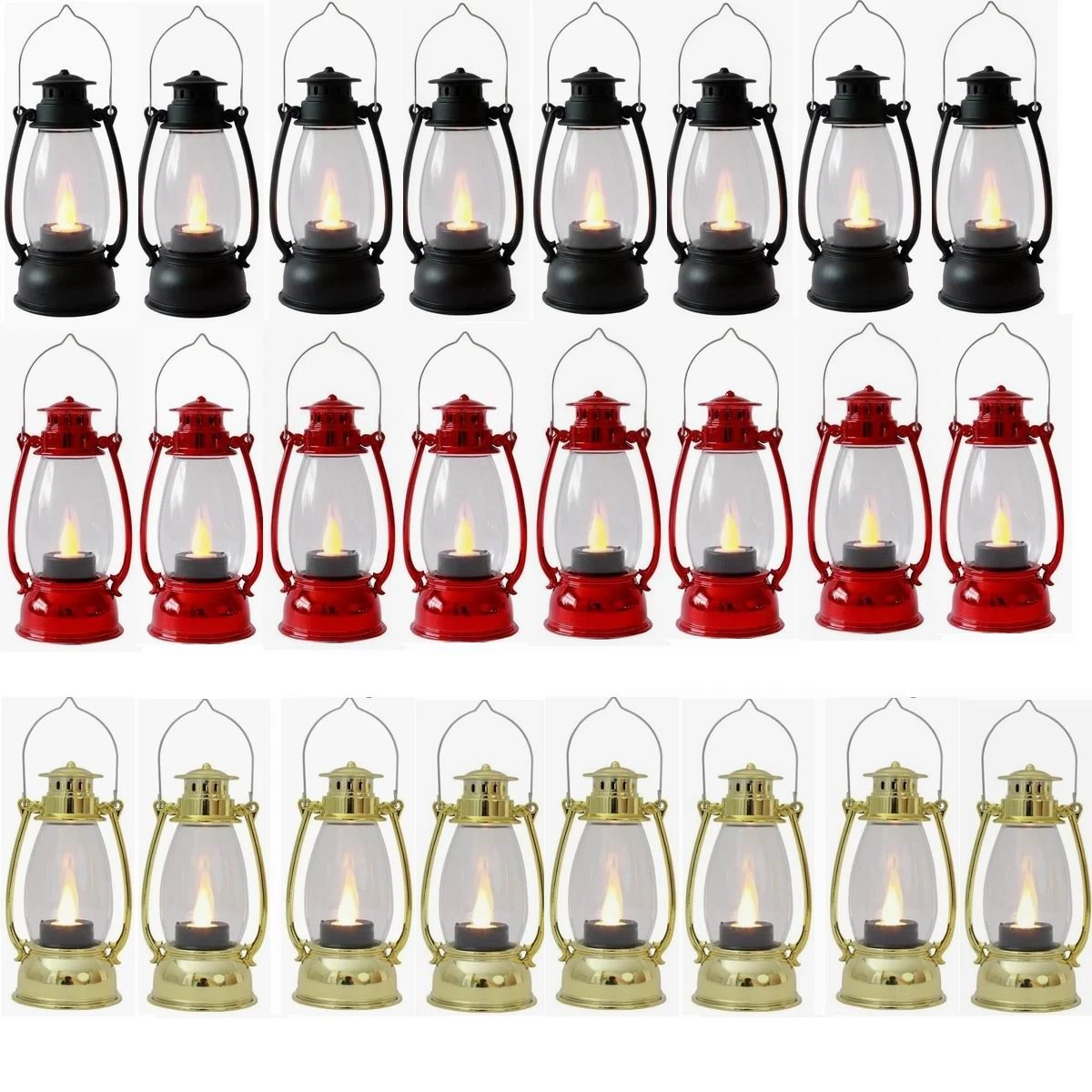24-Pack Decorative Metal Lanterns Light with Glass Panels 8 Black 8 Red 8 White
Opens in a new windo