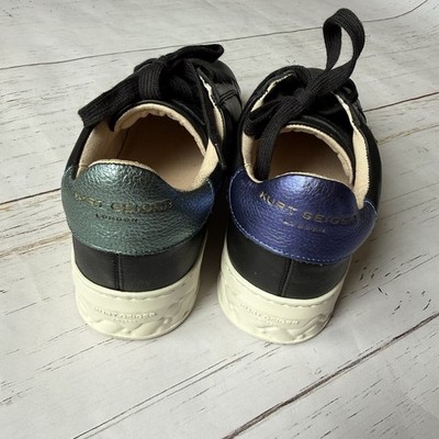 Kurt Geiger Brixton Evil Eye Black Leather Sneakers Shoes Sz US 8