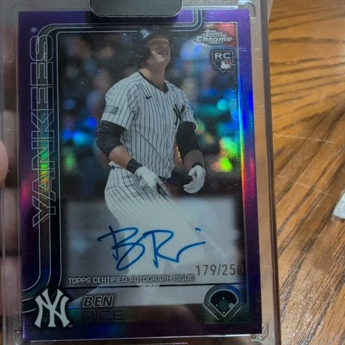2025 Topps Chrome Ben Rice Auto Purple Refractor Auto 179/250 #RABR