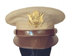 Casquette d'officier US beige  WW2 ORIGINALE Taille 55