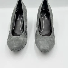 Vionic Shoes Women 7.5 Gray Suede Wedge Heels Camden Pump Comfort Dress Stylish
