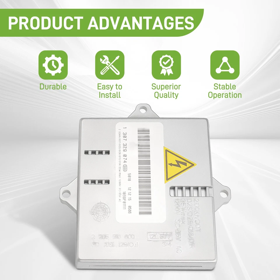 Xenon Headlight HID Ballast Control 1307329090 &Bulb for VW Jetta GTi 1307329092 - Image 4 of 4