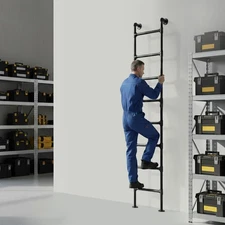 240cm Bunk Bed Ladder 8-step Metal Ladder High Loft Attic Step Ladder 150kg Load