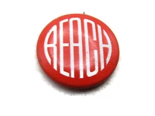 Reach Lettered Button Red & White