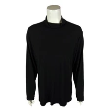 Denim & Co. Essential Perfect Jersey Mock-Neck Top with Button Cuff Large Size