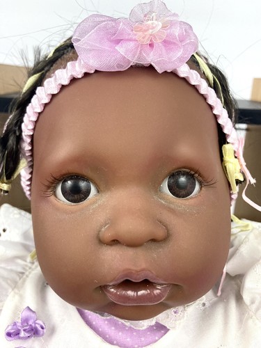 Berenguer Reborn Weighted African American Baby Girl Doll - Picture 5 of 16