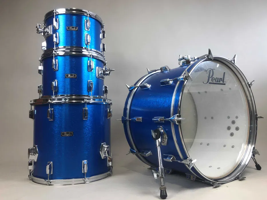 Pearl Wood-Fiberglass 1970s Blue - 22/12/13/16 Vintage Drums 70