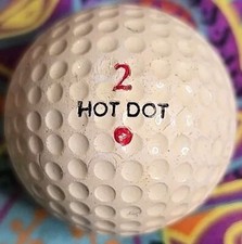 Vintage Spalding Australia HOT DOT Individual Golf Ball 2 Rare Red Dot