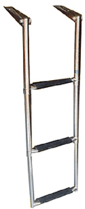 3 Step Over Platform Telescoping Stainless Steel Drop Ladder