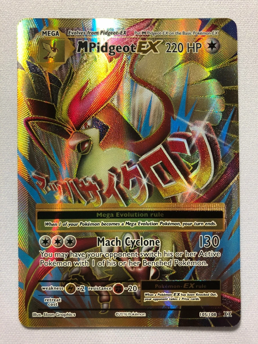 Mega M Pidgeot EX 105/108 XY Evolutions Full Art Holo Rare Pokemon Card  Near Min | eBay