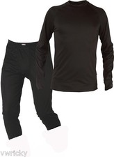 WOMENS 3/4 LEG CROP BOTTOMS BLACK THERMAL BASE LAYER SET Spiderwomens Thermals