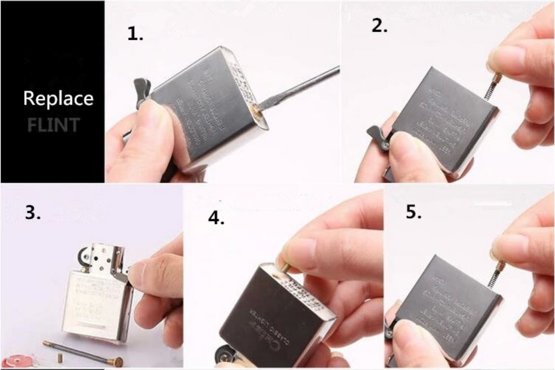 6 x Lighter Flints & Spare Zippo Wick Survival Emergency Camping Tools