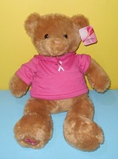 Gund Macy's Breast Cancer Teddy Bear In Pink Hoodie / Awareness Ribbon Plush