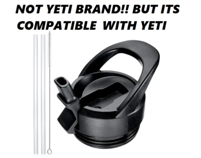 IVPET5805 Yeti Rambler Straw Lid Cap Water Bottle Smooth Surface Comfortable Durable Safe