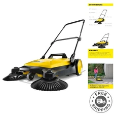 High Efficiency S 4 Twin Hand-Push Sweeper - 5.25 Gallon, 42 dB Quiet Operation