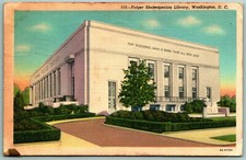 Folger Shakespearian Library Building Washington DC Linen Postcard H14