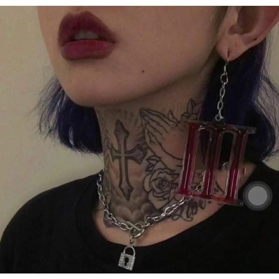 Black Cross Temporary Tattoo For Women Men Waterproof Fake Sticker Neck Body Art